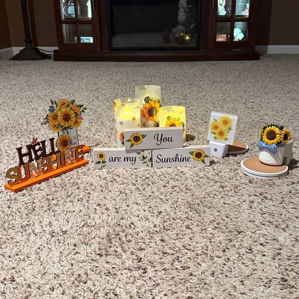 Sunflower bundle #3 candles nightlight air freshener plug in and decor